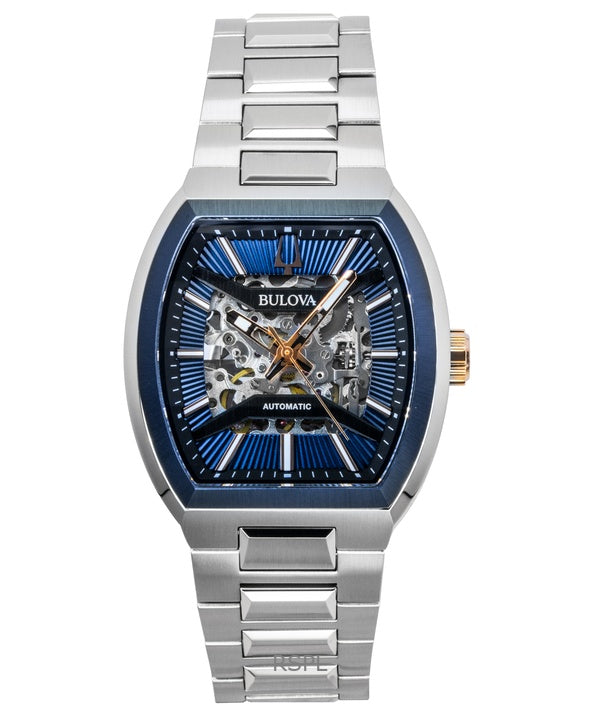 Bulova Maquina ruostumattomasta teräksestä valmistettu sininen kellotaulu automaattinen 98A319 miesten kello