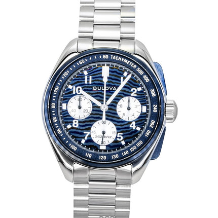 Bulova Lunar Pilot Timascus Chronograph 150-vuotisjuhlamallin sininen kellotaulu 98A329 miesten kello