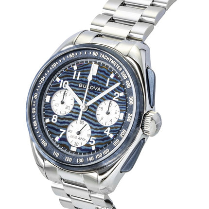 Bulova Lunar Pilot Timascus Chronograph 150-vuotisjuhlamallin sininen kellotaulu 98A329 miesten kello