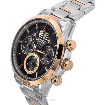 Bulova Classic Sutton Chronograph kaksisävyinen ruostumattomasta teräksestä valmistettu harmaa kellotaulu kvartsi 98B335 miesten
