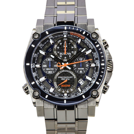 Bulova Icon Precisionist Chronograph ruostumattomasta teräksestä valmistettu harmaa kellotaulu kvartsi sukeltajan 98B343 300M miesten kello
