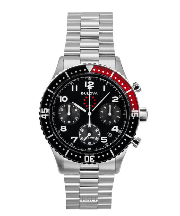 Bulova Marine Star Heritage -erikoispainos Chronograph mustalla kellotaululla Quartz Diver's 98B451 200M miesten kello