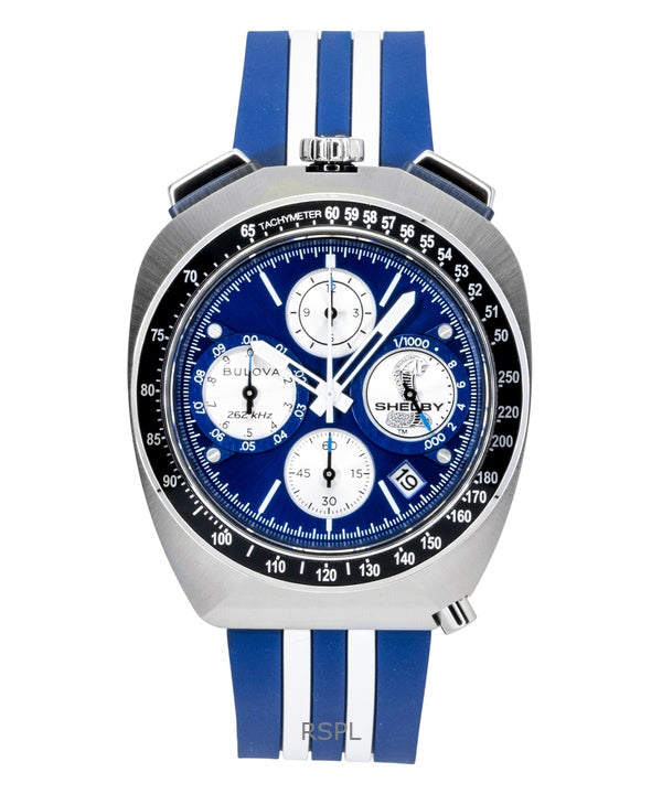 Bulova Shelby Racer Chronograph 150-vuotisjuhlamallin sininen kellotaulu kvartsi 98B452 miesten kello