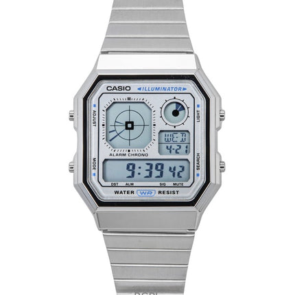 Casio Vintage digitaalinen ruostumattomasta teräksestä valmistettu kvartsi A130WE-7A unisex-kello