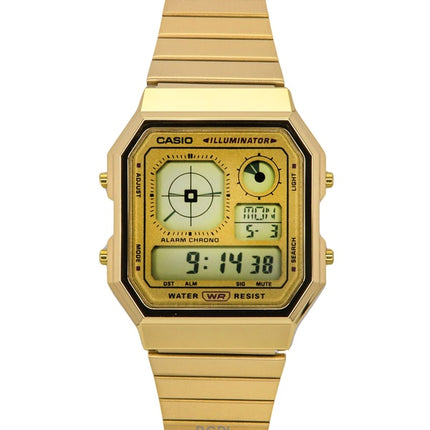 Casio Vintage digitaalinen ruostumattomasta teräksestä valmistettu kvartsi A130WEG-9A unisex-kello