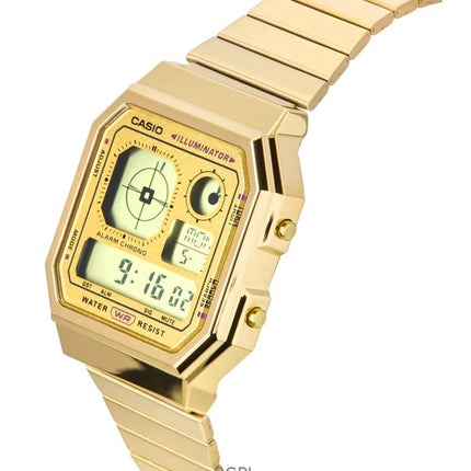 Casio Vintage digitaalinen ruostumattomasta teräksestä valmistettu kvartsi A130WEG-9A unisex-kello
