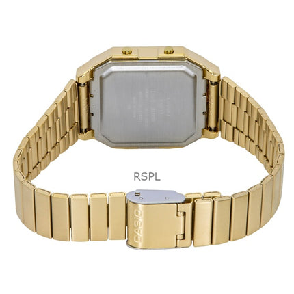 Casio Vintage digitaalinen ruostumattomasta teräksestä valmistettu kvartsi A130WEG-9A unisex-kello