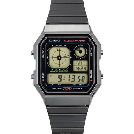 Casio Vintage digitaalinen ruostumattomasta teräksestä valmistettu kvartsi A130WEGG-1A unisex kello