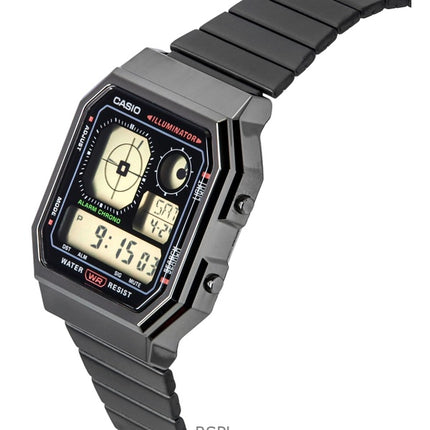 Casio Vintage digitaalinen ruostumattomasta teräksestä valmistettu kvartsi A130WEGG-1A unisex kello