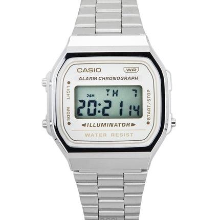 Casio Vintage digitaalinen ruostumattomasta teräksestä valmistettu rannekoru kvartsi A168WA-8 unisex kello