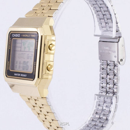 Casio Digital ruostumattoman teräksen maailman aika A500WGA 1DF A500WGA-1 Miesten kello