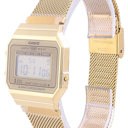 Casio Youth Vintage kultasävyinen ruostumattomasta teräksestä valmistettu digitaalinen A700WMG-9A-kello