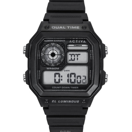 Invicta Activa Digital polyuretaanirannekkeen musta kellotaulu kvartsi ACW1299-001 miesten kello