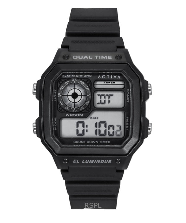 Invicta Activa Digital polyuretaanirannekkeen musta kellotaulu kvartsi ACW1299-001 miesten kello