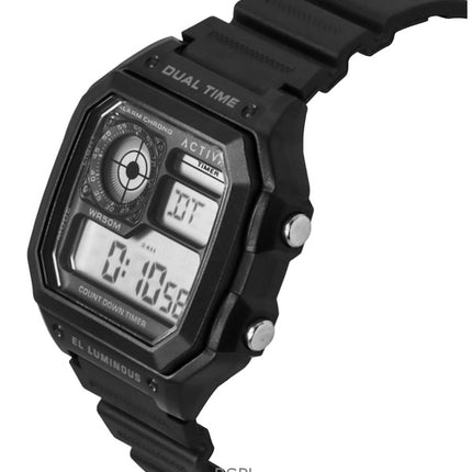 Invicta Activa Digital polyuretaanirannekkeen musta kellotaulu kvartsi ACW1299-001 miesten kello