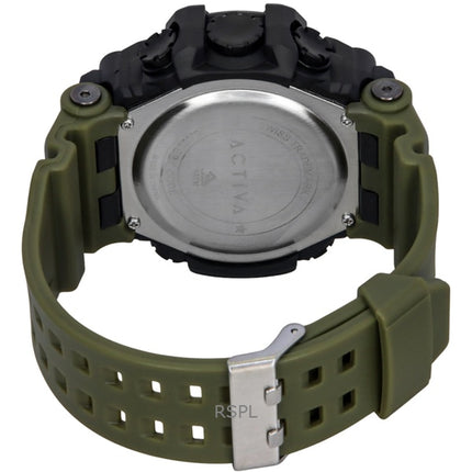 Invicta Activa Digital armeijan vihreä polyuretaaniranneke mustalla kellotaululla kvartsi ACW1968-002 miesten kello
