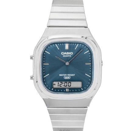 Casio Vintage analoginen digitaalinen ruostumattomasta teräksestä valmistettu taivaansininen kellotaulu AQ-240E-3A unisex-kvartsikello