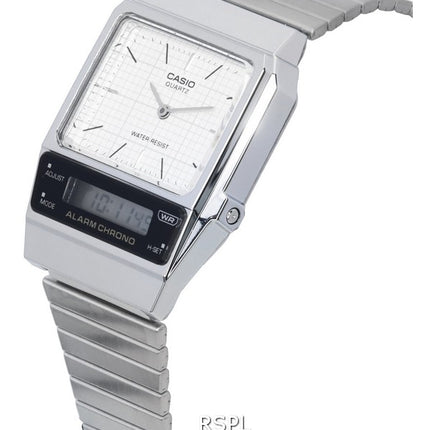 Casio Vintage analoginen digitaalinen valkoinen kellotaulu kvartsi AQ-800E-7A AQ800E-7 Unisex kello