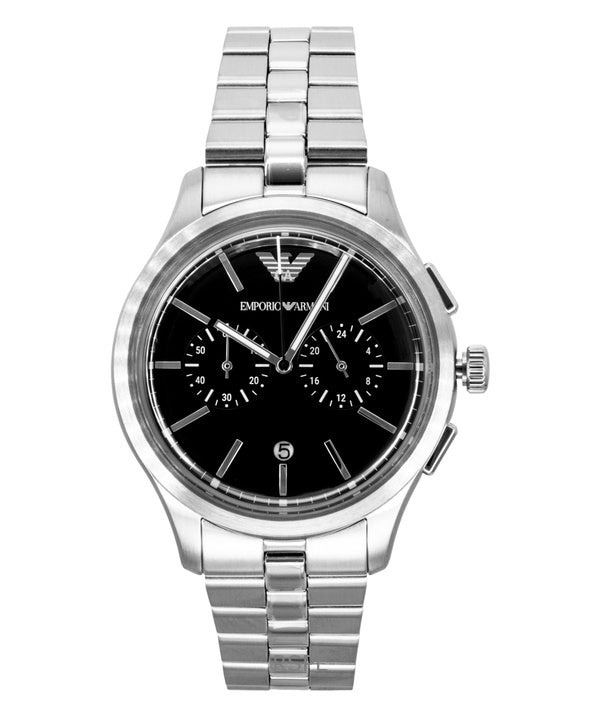 Emporio Armani Chronograph ruostumattomasta teräksestä valmistettu musta kellotaulu kvartsi AR11691 miesten kello
