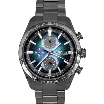 Citizen Attesa Radio-Controlled Chronograph Super Titanium Multicolor Dial Eco-Drive AT8286-65E 100M miesten kello