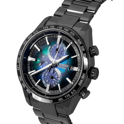 Citizen Attesa Radio-Controlled Chronograph Super Titanium Multicolor Dial Eco-Drive AT8286-65E 100M miesten kello