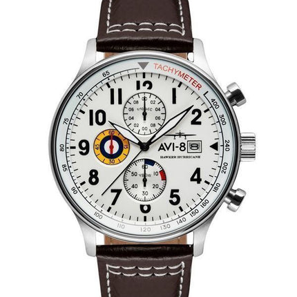AVI-8 Hawker Hurricane Classic Chronograph Classic White Dial Quartz AV-4011-01 Miesten kello
