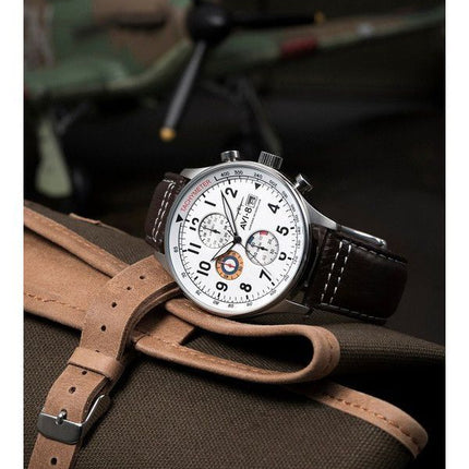 AVI-8 Hawker Hurricane Classic Chronograph Classic White Dial Quartz AV-4011-01 Miesten kello