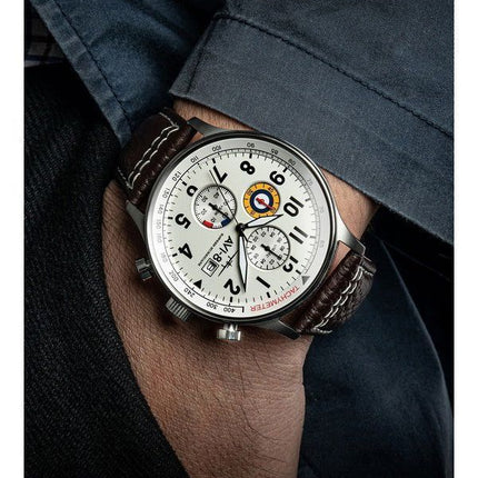 AVI-8 Hawker Hurricane Classic Chronograph Classic White Dial Quartz AV-4011-01 Miesten kello