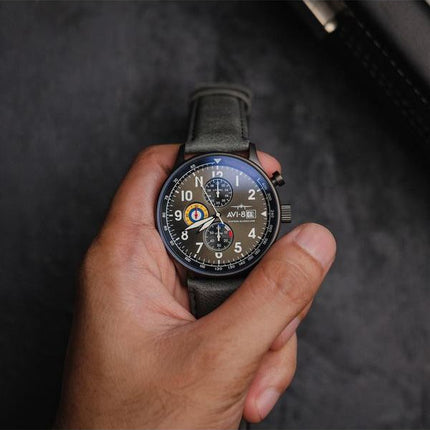 AVI-8 Hawker Hurricane Tachymeter Quartz AV-4011-0D miesten kello