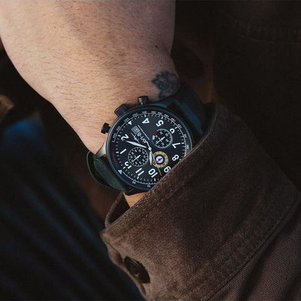 AVI-8 Hawker Hurricane Tachymeter Quartz AV-4011-0D miesten kello