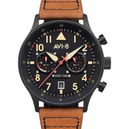 AVI-8 Hawker Hurricane Carey Dual Time Debden Black Dial Quartz AV-4088-03 Miesten kello