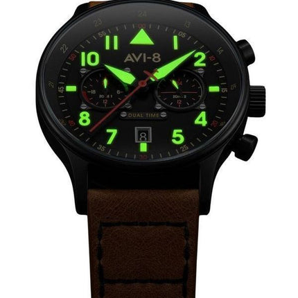 AVI-8 Hawker Hurricane Carey Dual Time Debden Black Dial Quartz AV-4088-03 Miesten kello