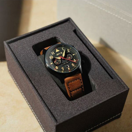 AVI-8 Hawker Hurricane Carey Dual Time Debden Black Dial Quartz AV-4088-03 Miesten kello