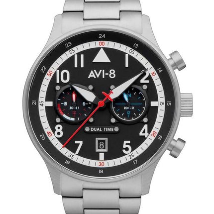 AVI-8 Hawker Hurricane Carey Dual Time Rangoon Black Dial Quartz AV-4088-11 Miesten kello