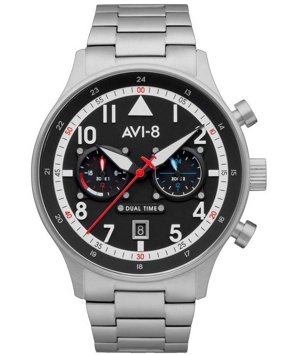 AVI-8 Hawker Hurricane Carey Dual Time Rangoon Black Dial Quartz AV-4088-11 Miesten kello