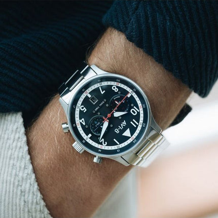 AVI-8 Hawker Hurricane Carey Dual Time Rangoon Black Dial Quartz AV-4088-11 Miesten kello