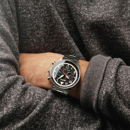 AVI-8 Hawker Hurricane Carey Dual Time Rangoon Black Dial Quartz AV-4088-11 Miesten kello