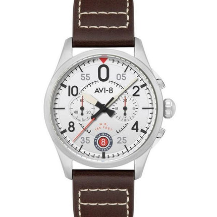 AVI-8 Spitfire Lock Chronograph Lentokone valkoinen kellotaulu kvartsi AV-4089-05 miesten kello