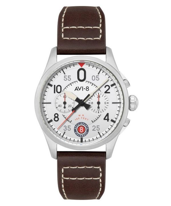 AVI-8 Spitfire Lock Chronograph Lentokone valkoinen kellotaulu kvartsi AV-4089-05 miesten kello