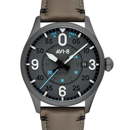 AVI-8 Spitfire Smith Salisbury nahkahihna harmaa kellotaulu automaattinen AV-4090-04 miesten kello
