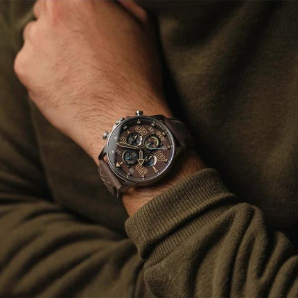AVI-8 Hawker Typhoon Rb396 Sheila Chronograph Limited Edition Westhampnett Brown Dial Quartz AV-4093-06 miesten kello
