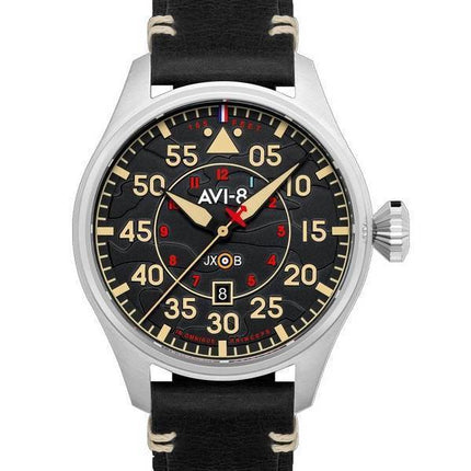AVI-8 Hawker Hurricane Kenley Clowes automaattinen musta kellotaulu AV-4097-03 miesten kello