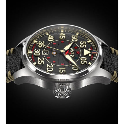 AVI-8 Hawker Hurricane Kenley Clowes automaattinen musta kellotaulu AV-4097-03 miesten kello