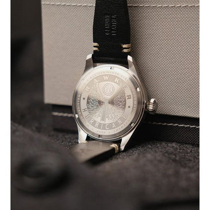 AVI-8 Hawker Hurricane Kenley Clowes automaattinen musta kellotaulu AV-4097-03 miesten kello