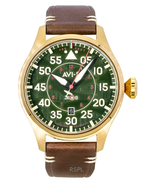 AVI-8 Hawker Hurricane Clowes Northholt -nahkahihnalla varustettu vihreällä soittaa automaattinen AV-4097-04 -miesten kello