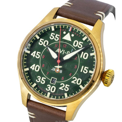 AVI-8 Hawker Hurricane Clowes Northholt -nahkahihnalla varustettu vihreällä soittaa automaattinen AV-4097-04 -miesten kello