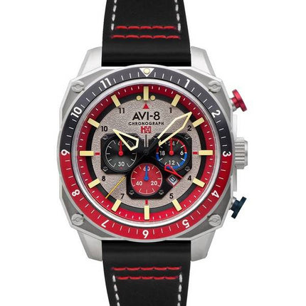 AVI-8 Hawker Hunter Atlas Dual Time Chronograph Hazard Red Quartz AV-4100-03 Miesten kello