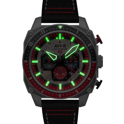 AVI-8 Hawker Hunter Atlas Dual Time Chronograph Hazard Red Quartz AV-4100-03 Miesten kello