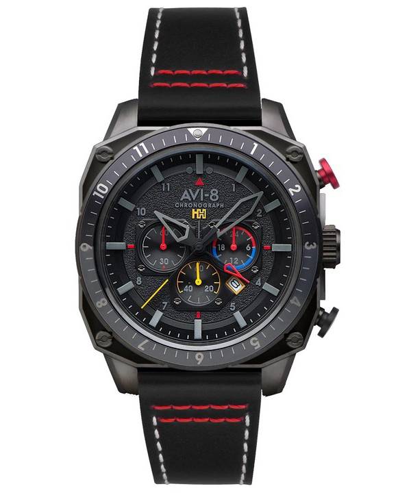 Avi-8 Hawker Hunter Atlas Dual Time Chronograph Musta OPS Quartz AV-4100-04 Miesten kello
