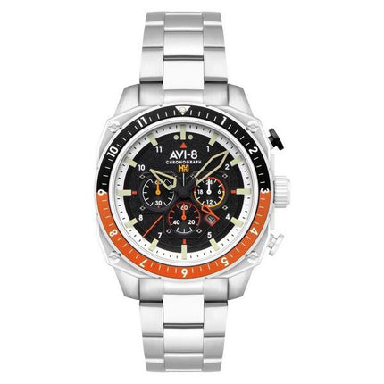 AVI-8 Hawker Hunter Atlas Dual Time Chronograph Raven Black Dial Quartz AV-4100-11 Miesten kello